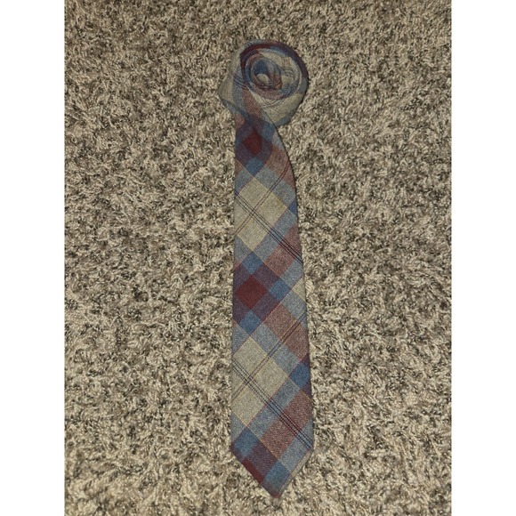 Shillito Rikes Other - VTG WOOL Tartan Plaid Blue Red Brown TARTAN MEN'S NECK TIE